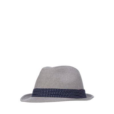 Grey canvas trilby hat